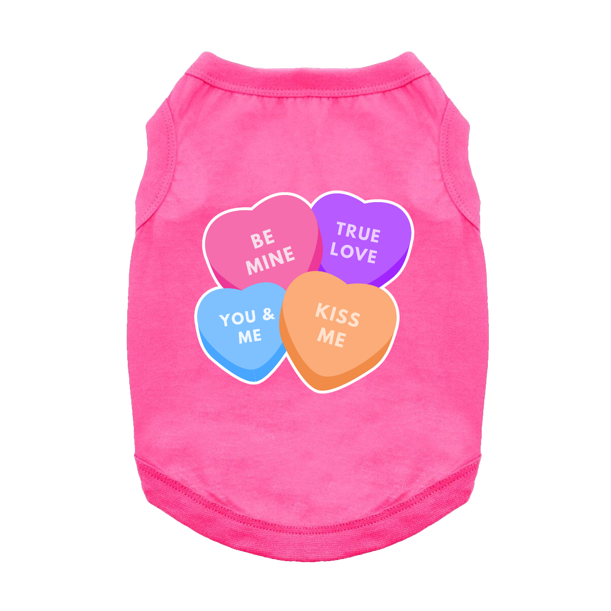 Conversation-Hearts-Raspberry-Dog-Shirt