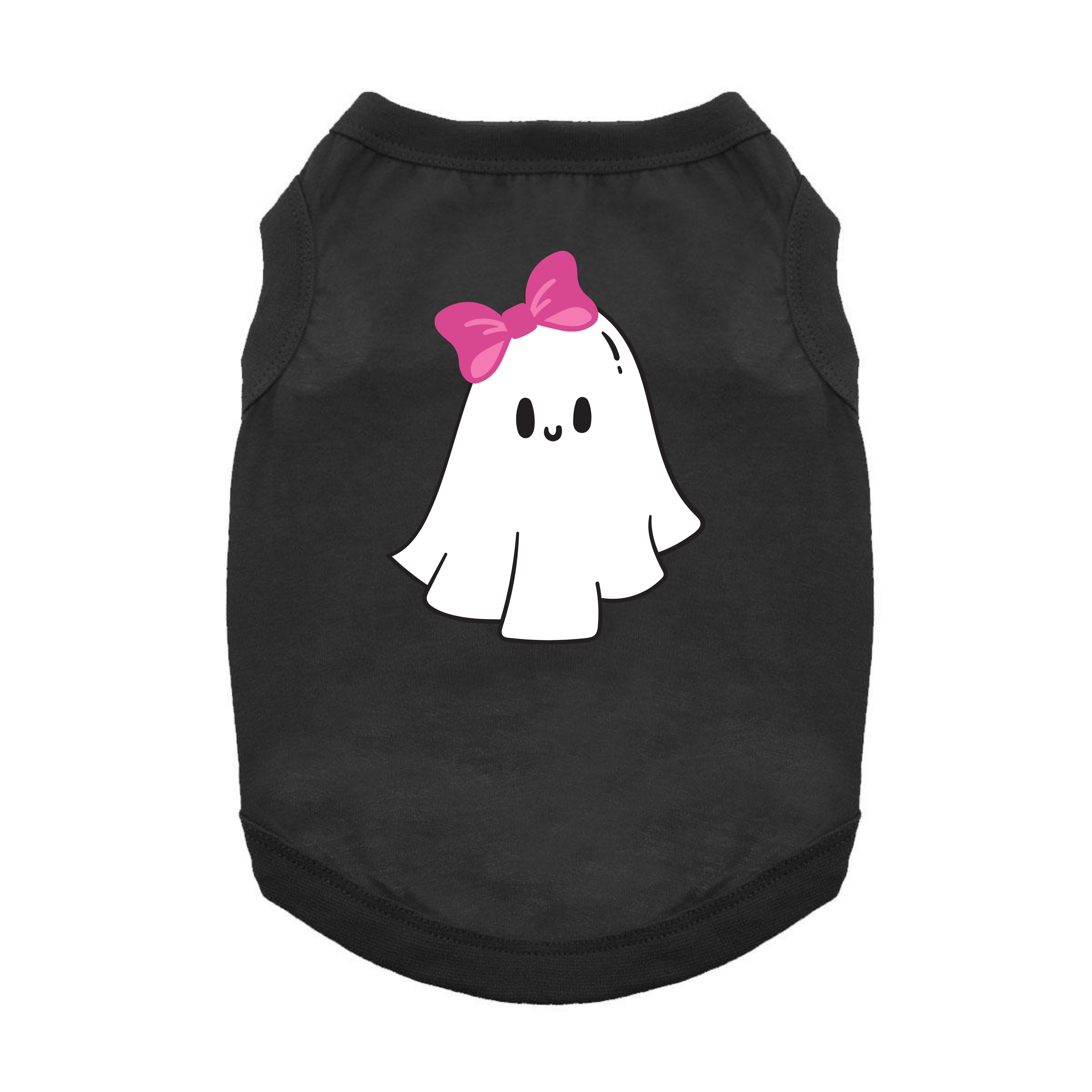 Cute_Girl_Ghost_Black_Dog_Shirt