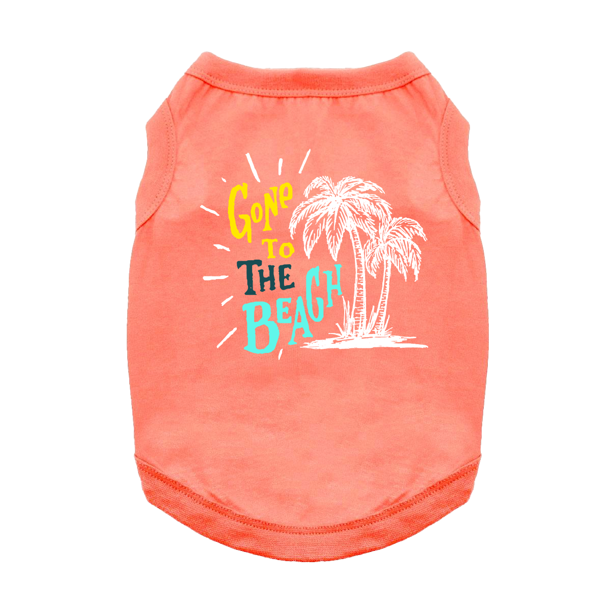 Gone-To-The-Beach-Coral-dog-Shirt