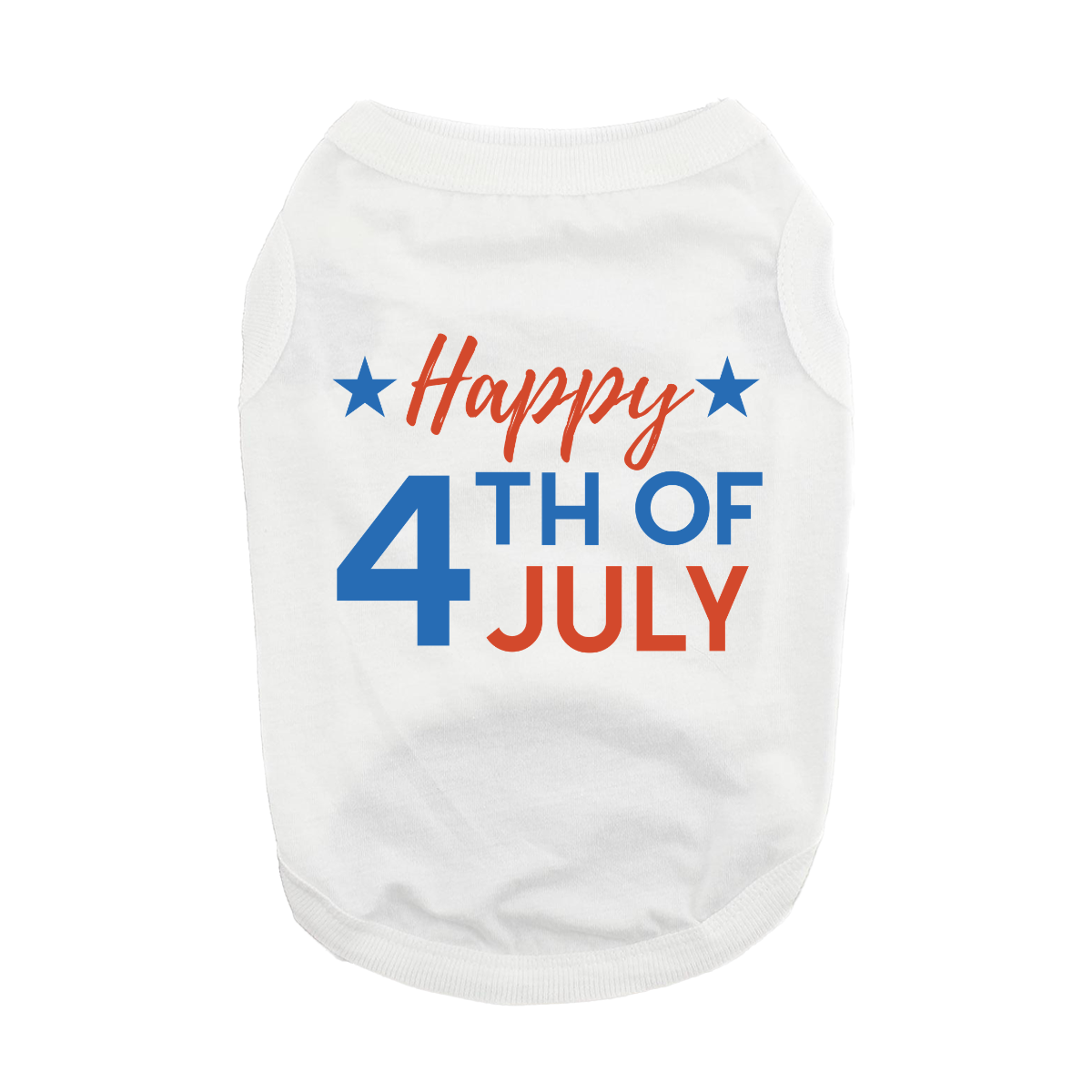 Happy 4th of July White Dog Shirt
