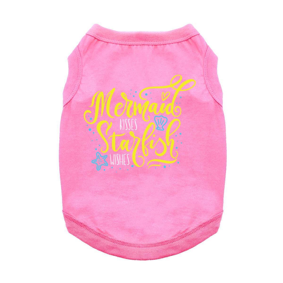 Mermaid-Kisses-Starfish-Wishes-Carnation-Pink-dog-Shirt