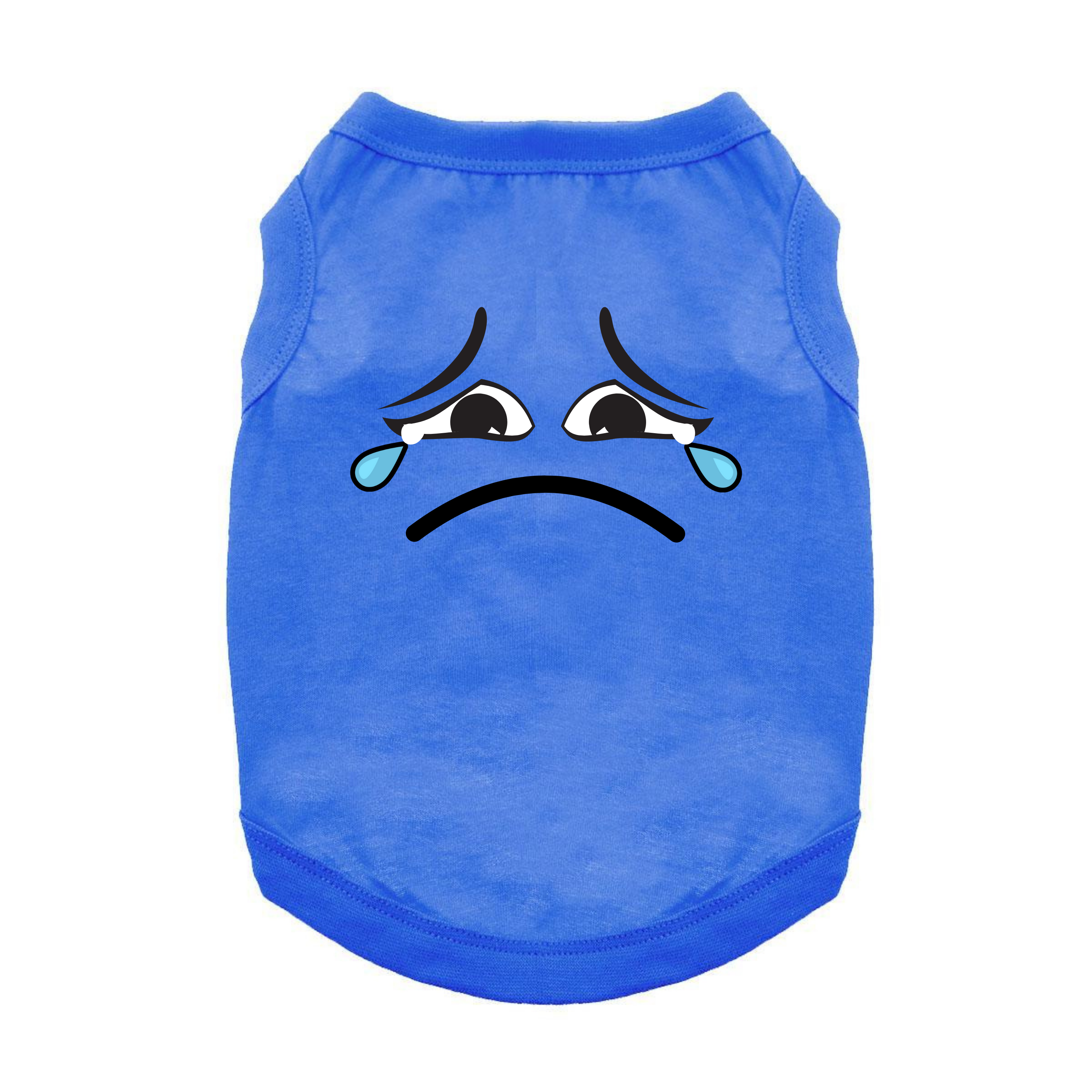 Sad_Face_Blue_Dog_Shirt